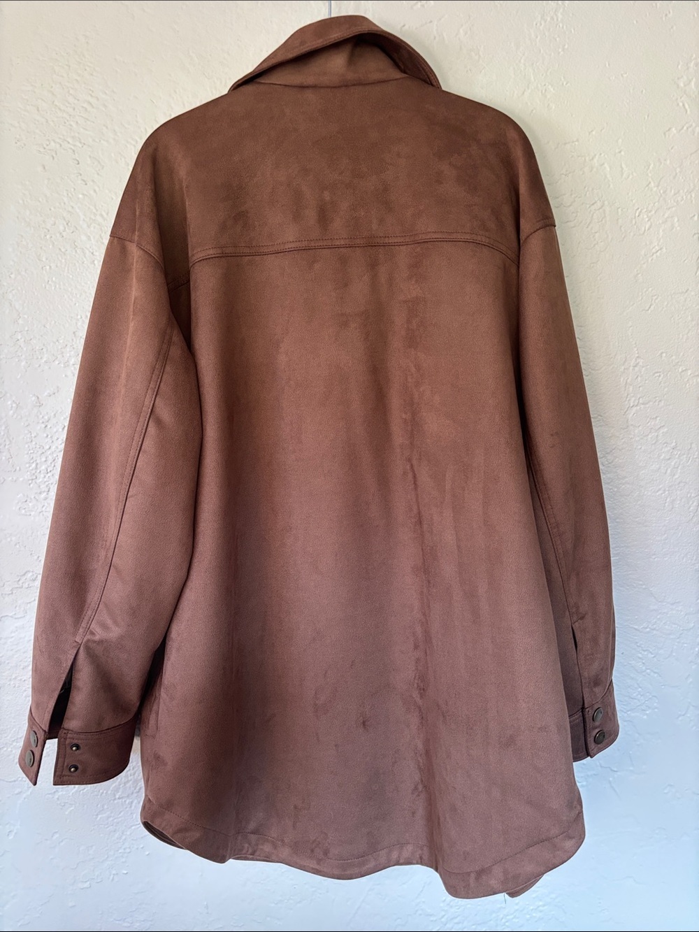 Anthropologie Pilcro The Tillie Relaxed Vegan Suede Shirt Jacket L - Picture 11 of 12